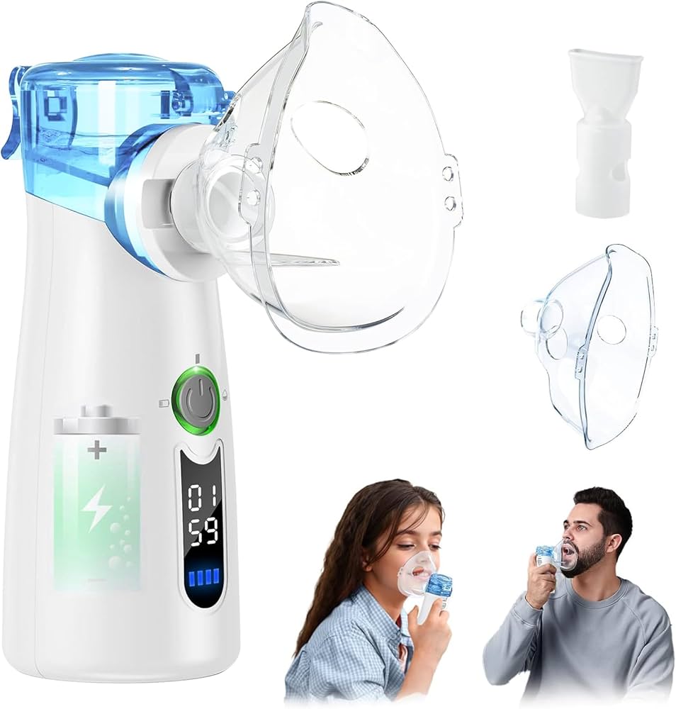Portable Mesh Nebulizer USB & Battery Operated | Mini Nebulizer With Mask | Personal Inhaler for Efficient Respiratory Care